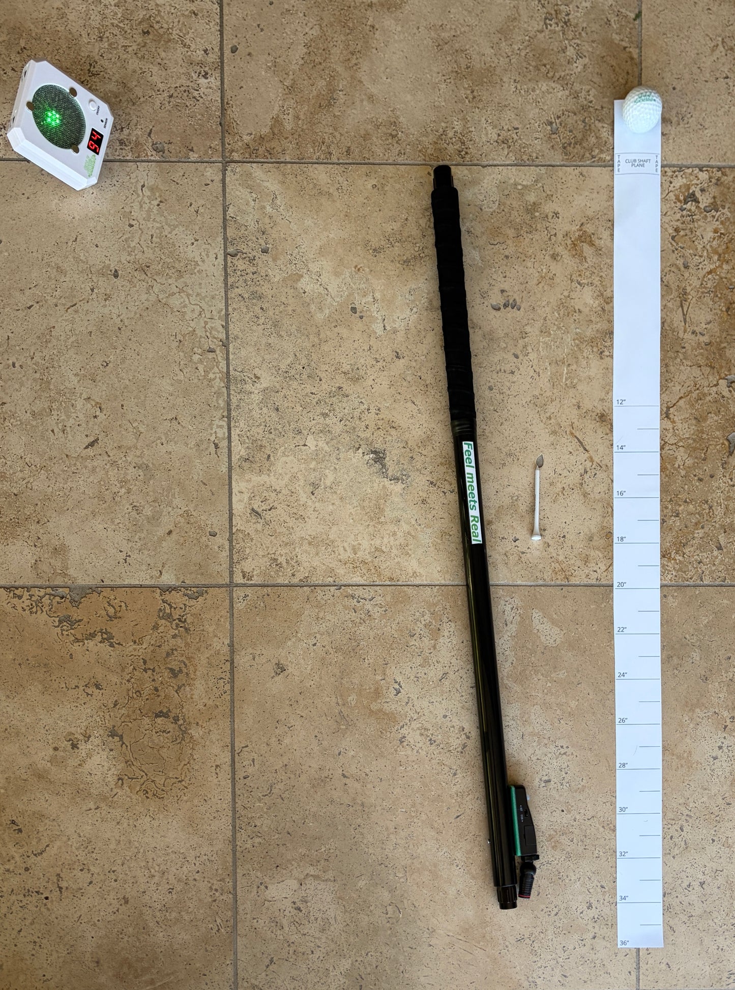The GolfSaber Flashlight w/ Club Face Laser - Black and Audio Feedback Target w/ Kickstand