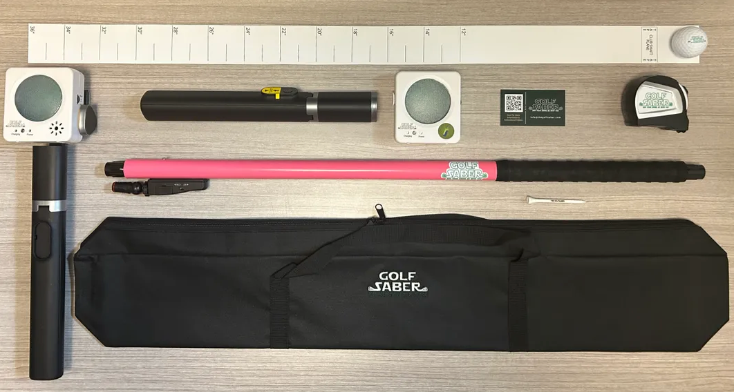 The GolfSaber Flashlight Audio Feedback System - Total Setup - Pink