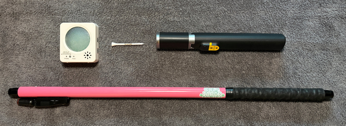 The GolfSaber Flashlight Audio Feedback System - Starter Setup - Pink