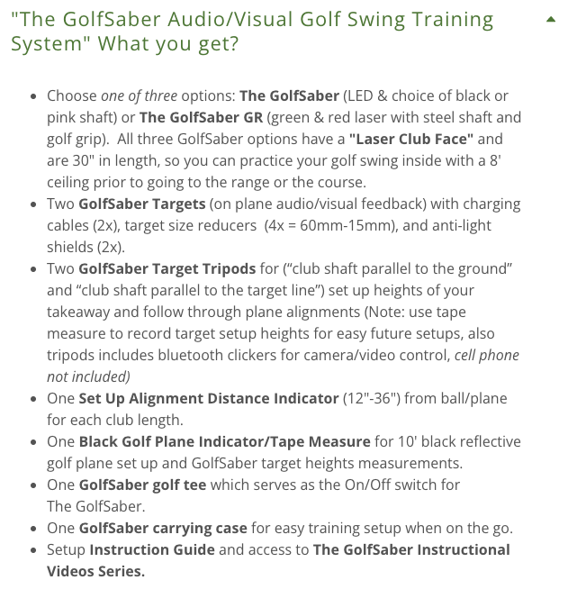 The GolfSaber Flashlight Audio Feedback System - Total Setup - Black